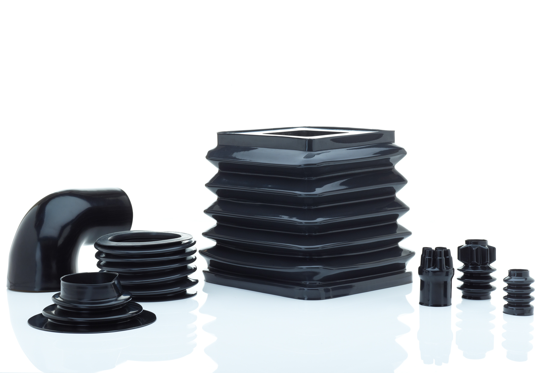 Dip molded parts with different geometries Dip molded parts with different geometries